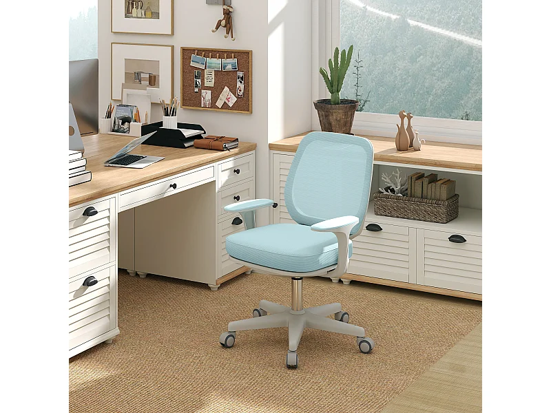 Sedia da ufficio ergonomica ad altezza regolabile e traspirante verde