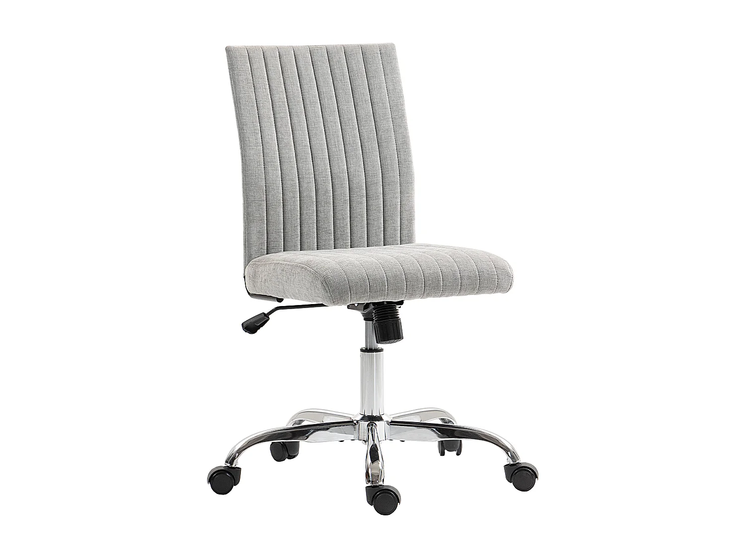 Sedia da ufficio senza braccioli girevole in tessuto grigio