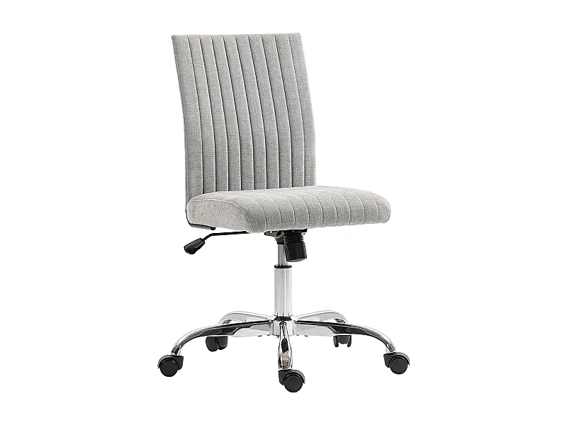 Sedia da ufficio senza braccioli girevole in tessuto grigio
