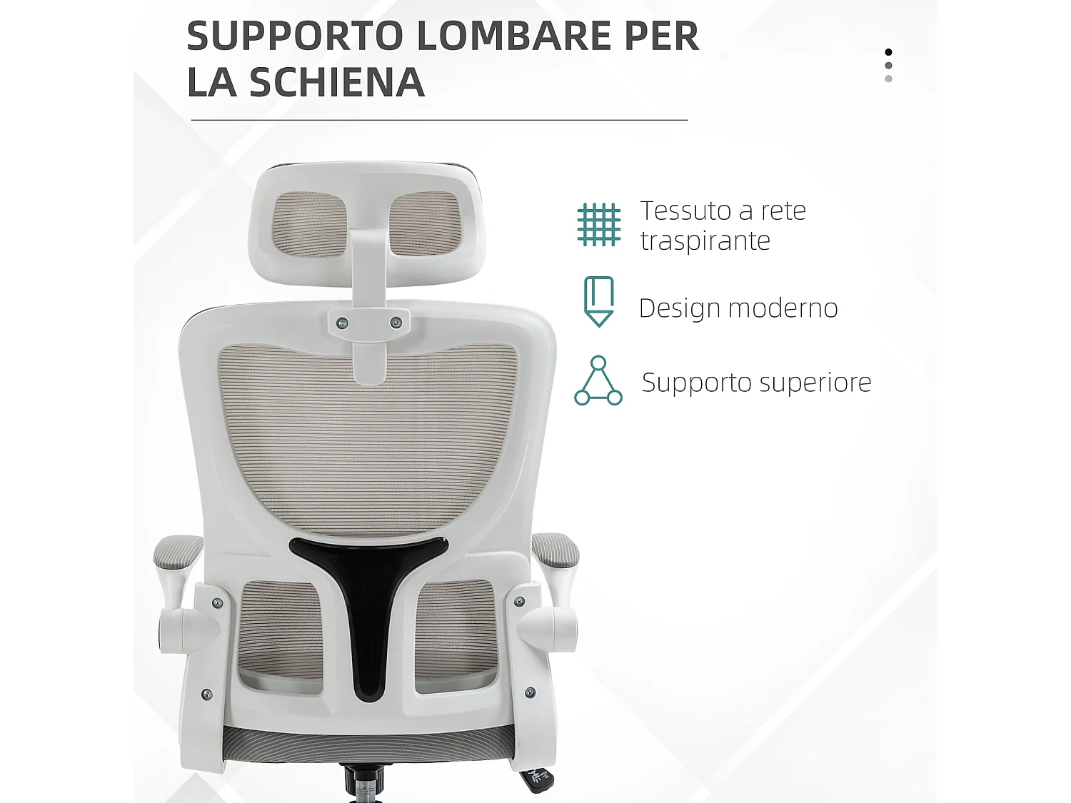 Sedia da ufficio ergonomica ad altezza regolabile poggiatesta grigia