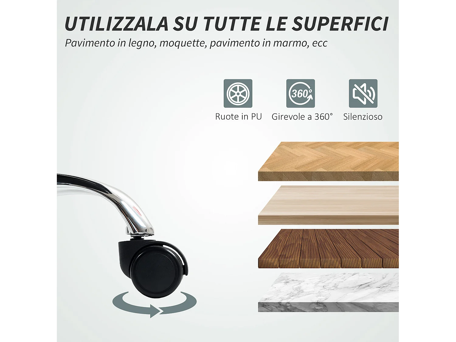 Sedia da ufficio reclinabile con poggiapiedi in finta pelle nero