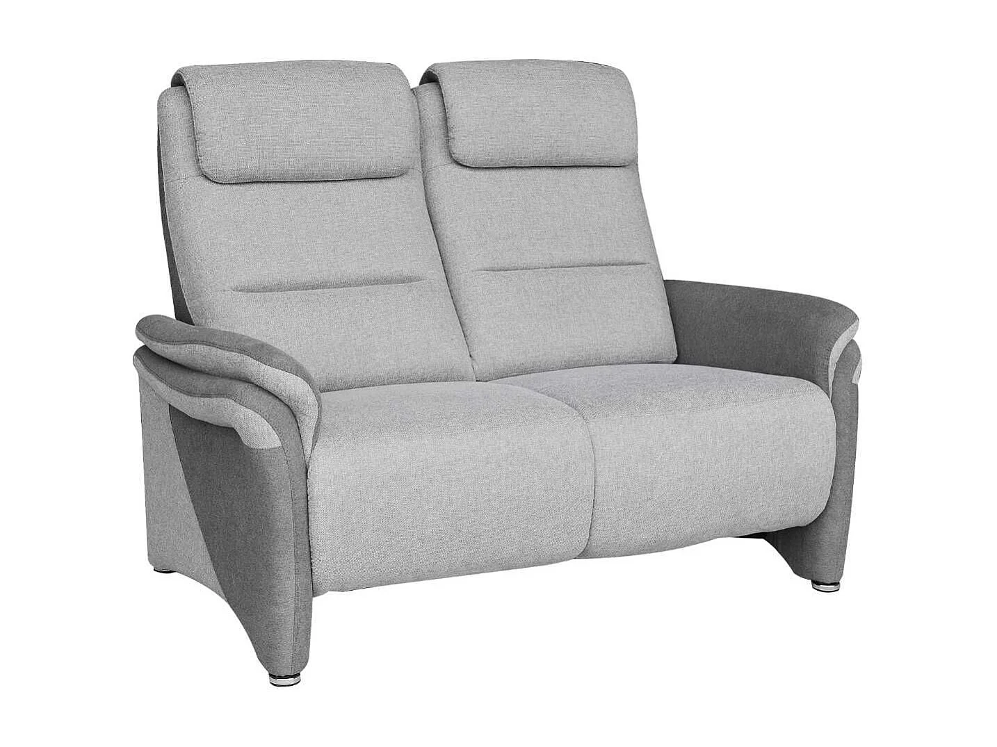 Canapé 2 places fixe tissu polyester gris clair et gris foncé - NADIR