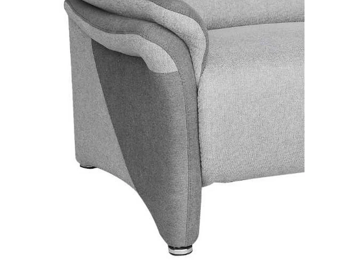 Canapé 2 places fixe tissu polyester gris clair et gris foncé - NADIR