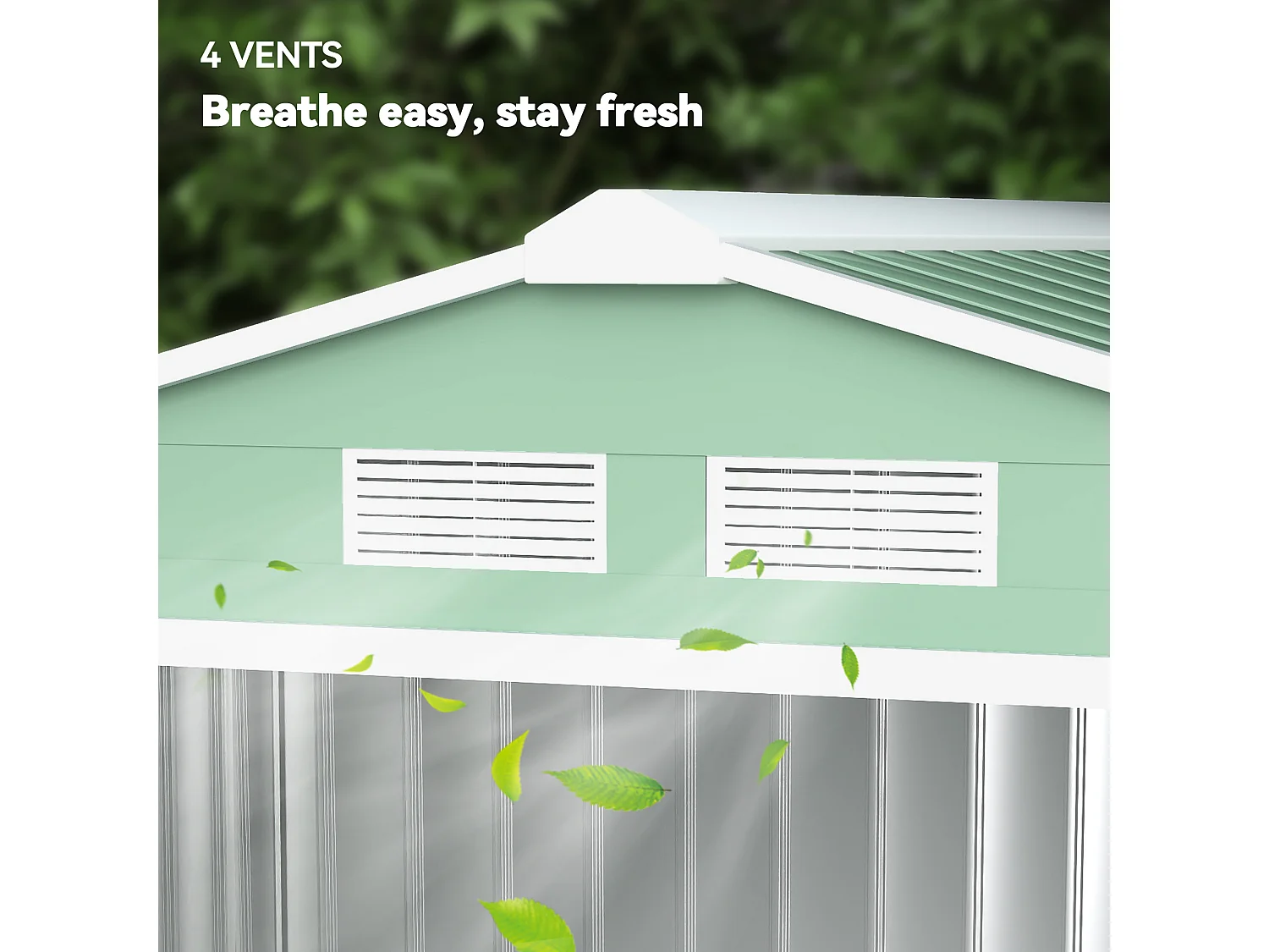 Casetta da giardino 2.5m² in acciaio zincato con basamento e prese d'aria