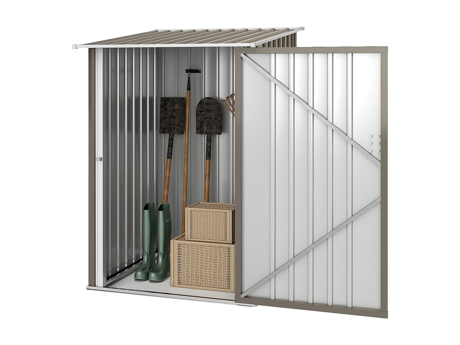 Casetta porta attrezzi 0.92m² in acciaio zincato marrone