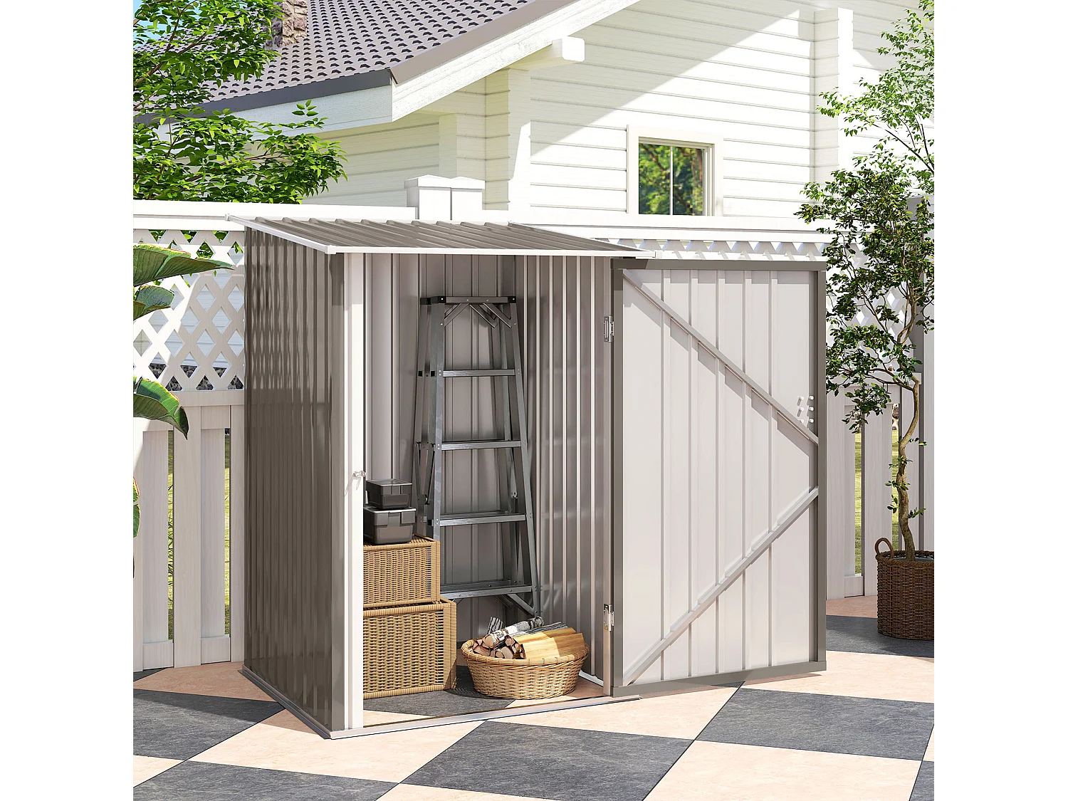 Casetta porta attrezzi 0.92m² in acciaio zincato marrone