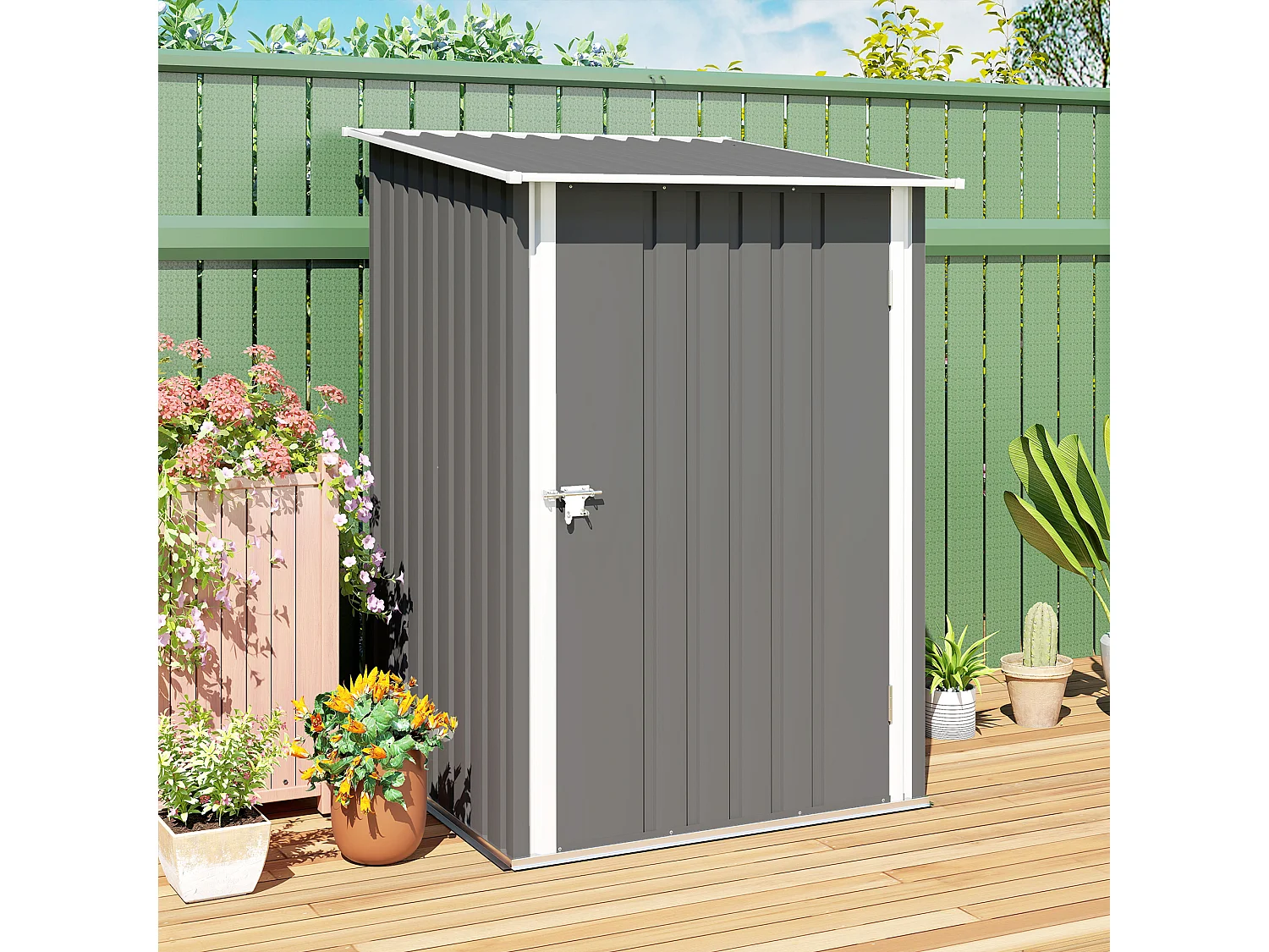 Casetta da giardino 0.92m² in acciaio zincato con porta battente
