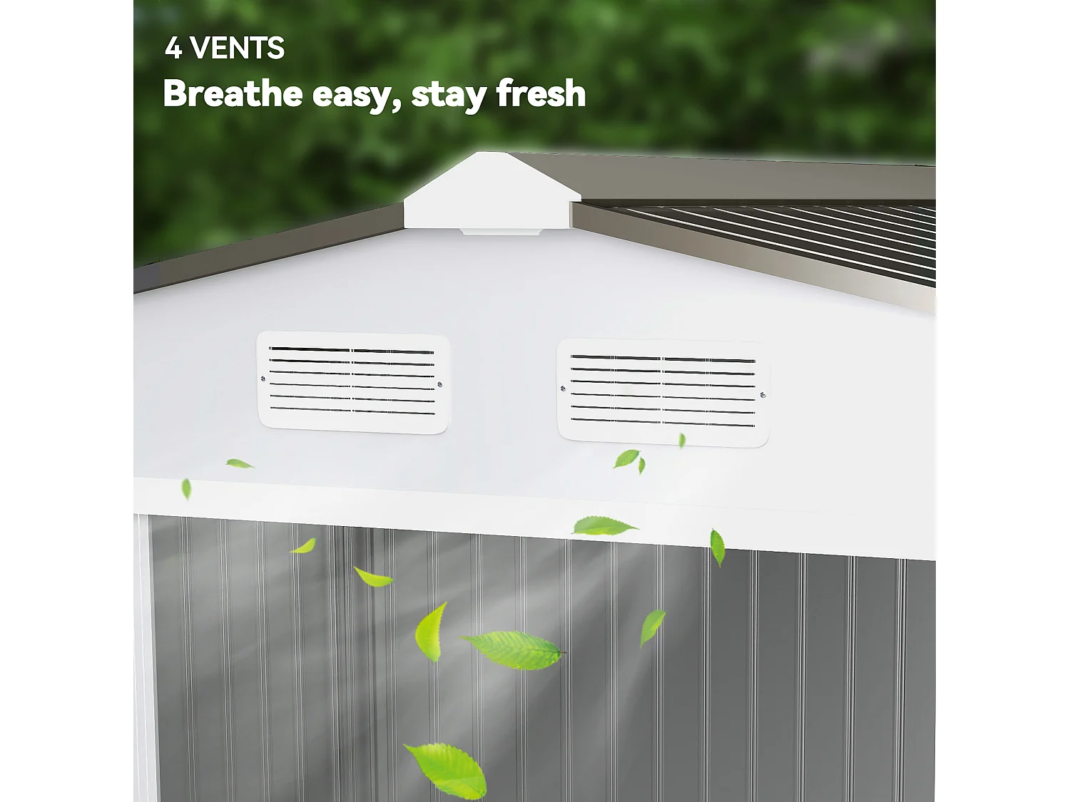 Capanno attrezzi in acciaio con porte scorrevoli