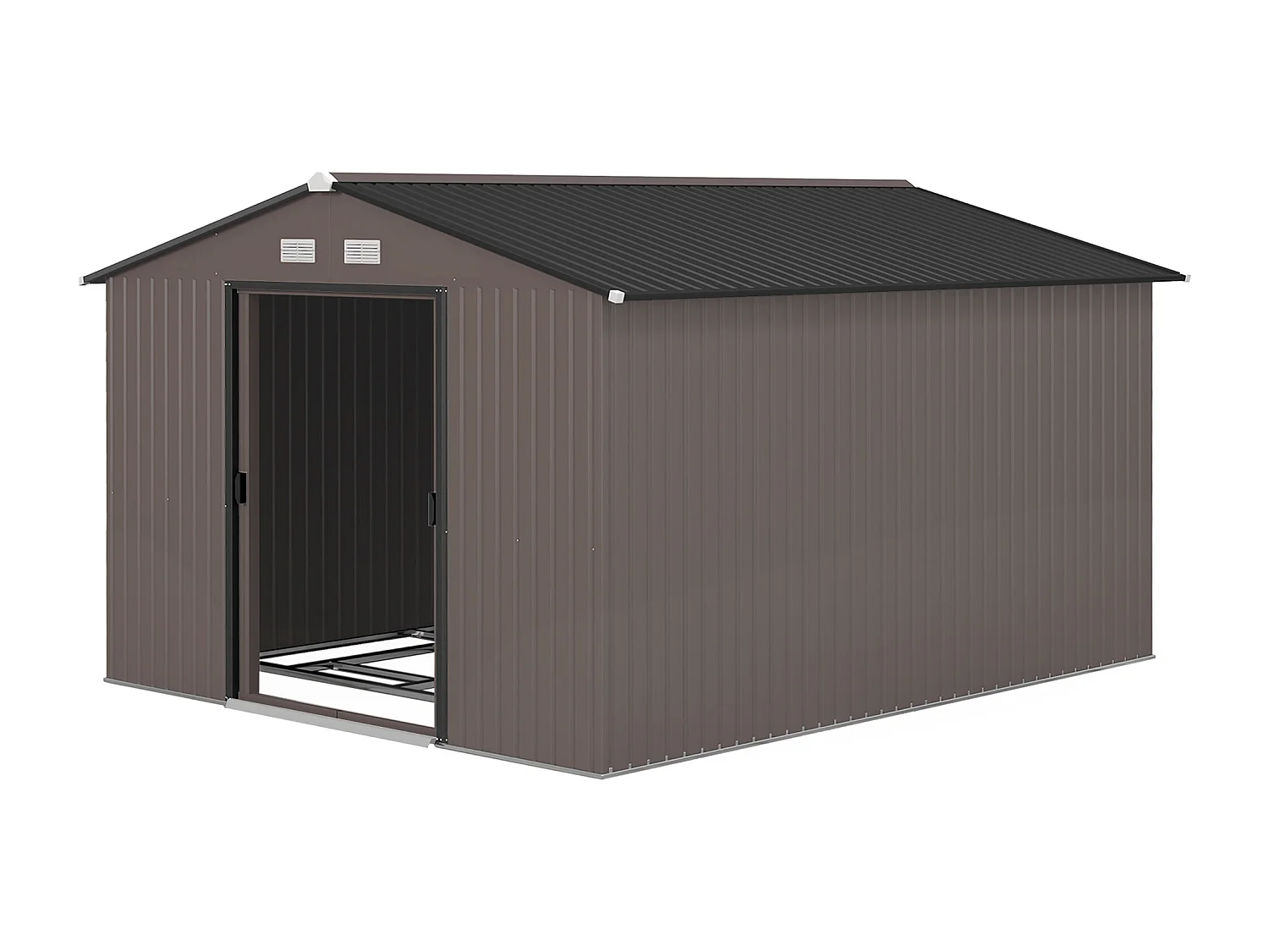 Casetta da giardino 8.3m² in acciaio zincato con prese d'aria