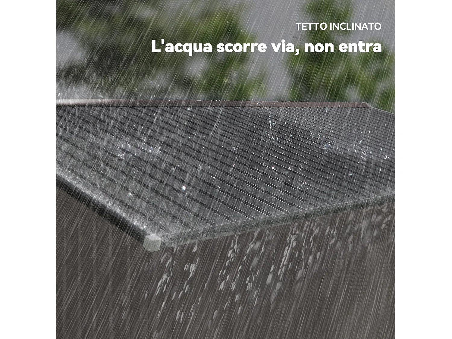 Casetta da giardino 8.3m² in acciaio zincato con prese d'aria