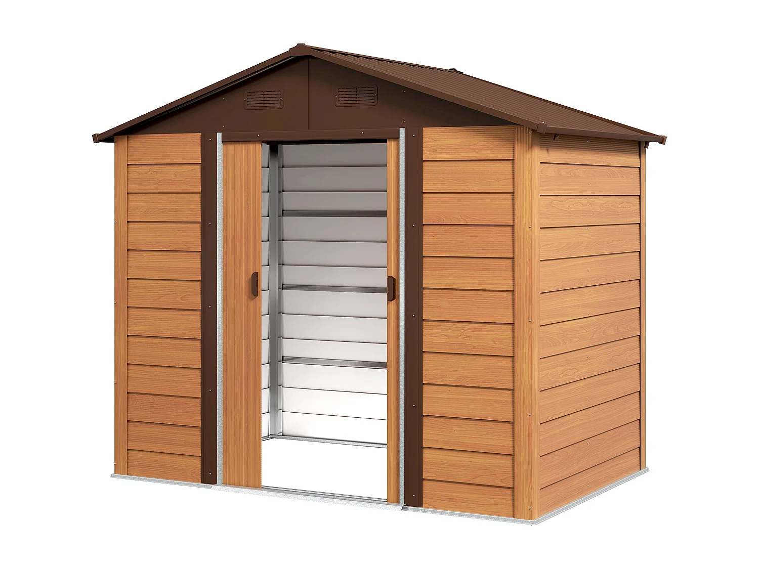 Casetta da giardino 4.07m² in acciaio zincato con fori di drenaggio prese d'aria