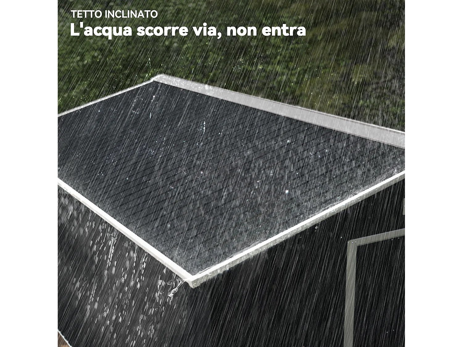 Capanno attrezzi in acciaio con porte scorrevoli 340x386x200 cm