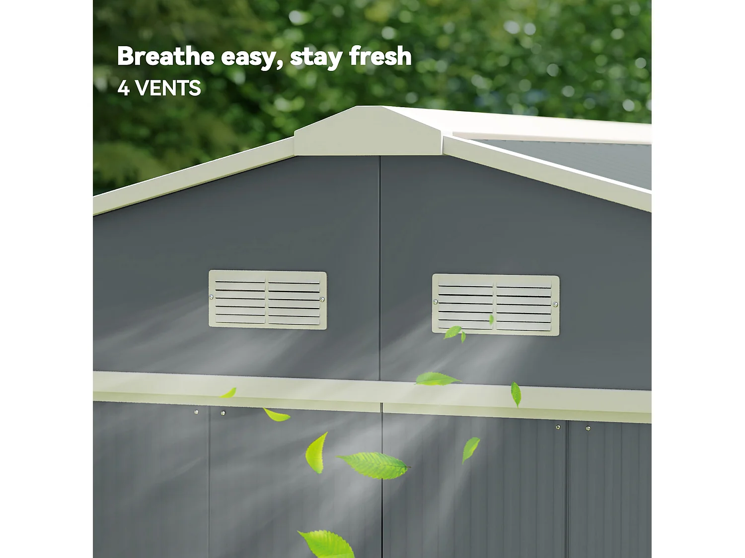 Capanno attrezzi in acciaio con porte scorrevoli 340x386x200 cm