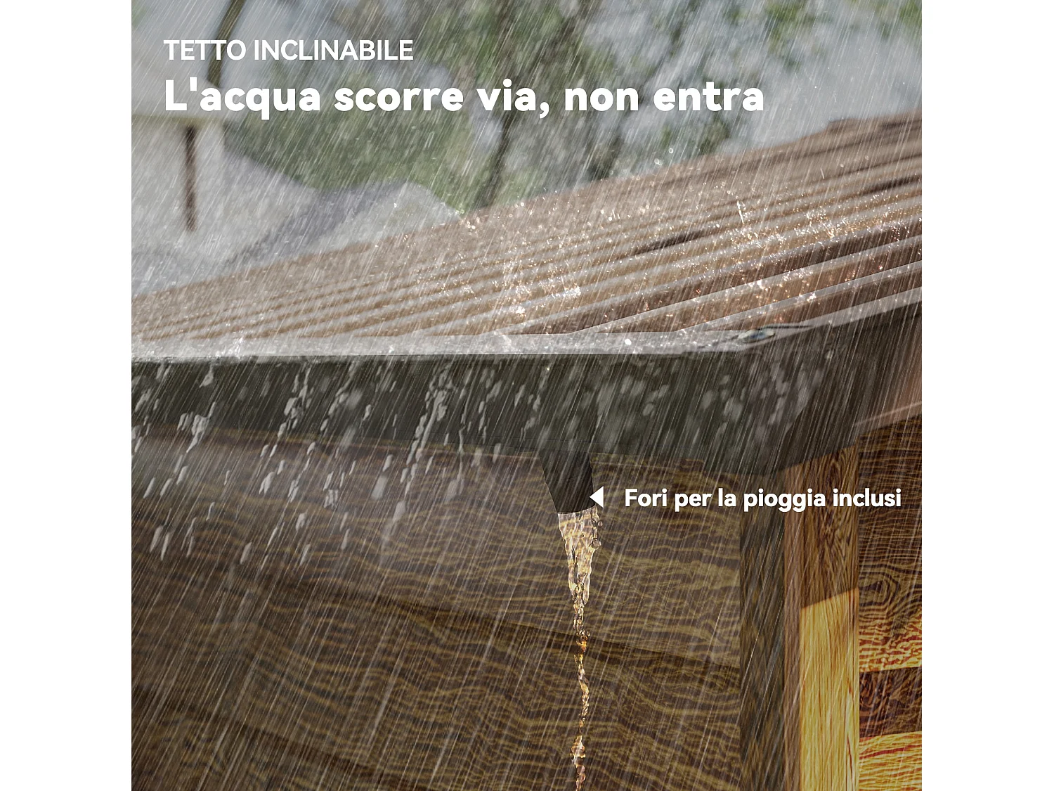 Casetta da giardino 3m² in acciaio zincato con fori di drenaggio prese d'aria