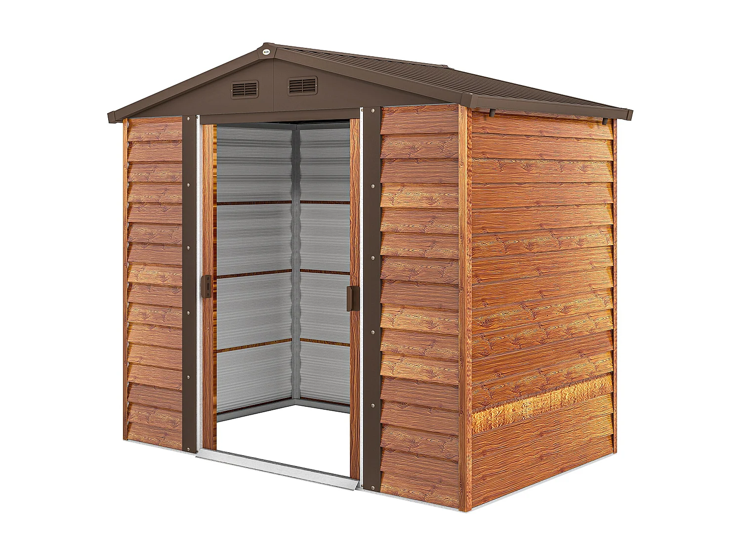 Casetta da giardino 3m² in acciaio zincato con fori di drenaggio prese d'aria