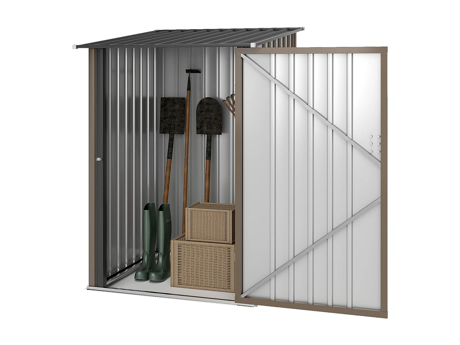 Casetta da giardino 0.92m² in acciaio zincato con porta battente