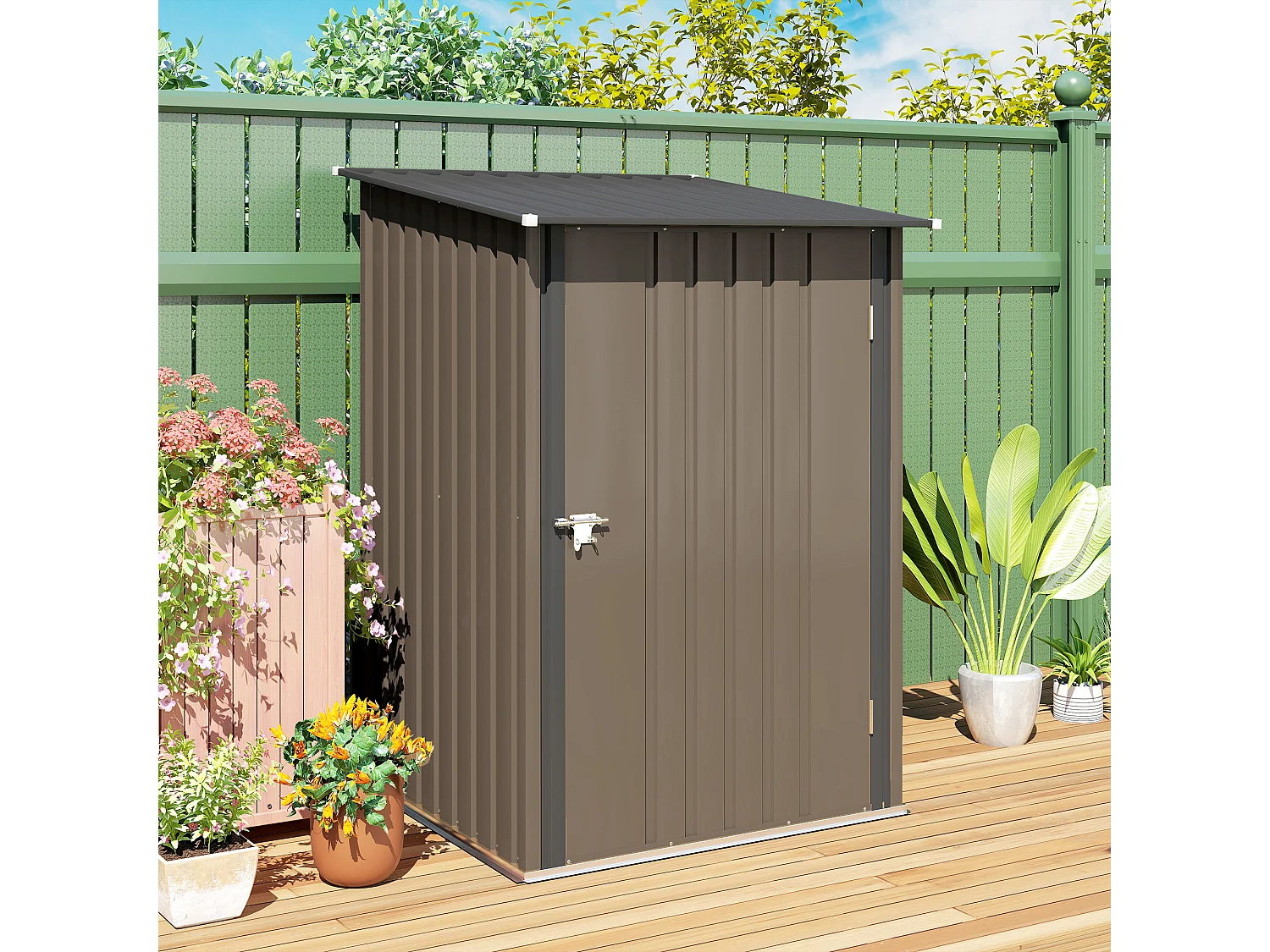 Casetta da giardino 0.92m² in acciaio zincato con porta battente