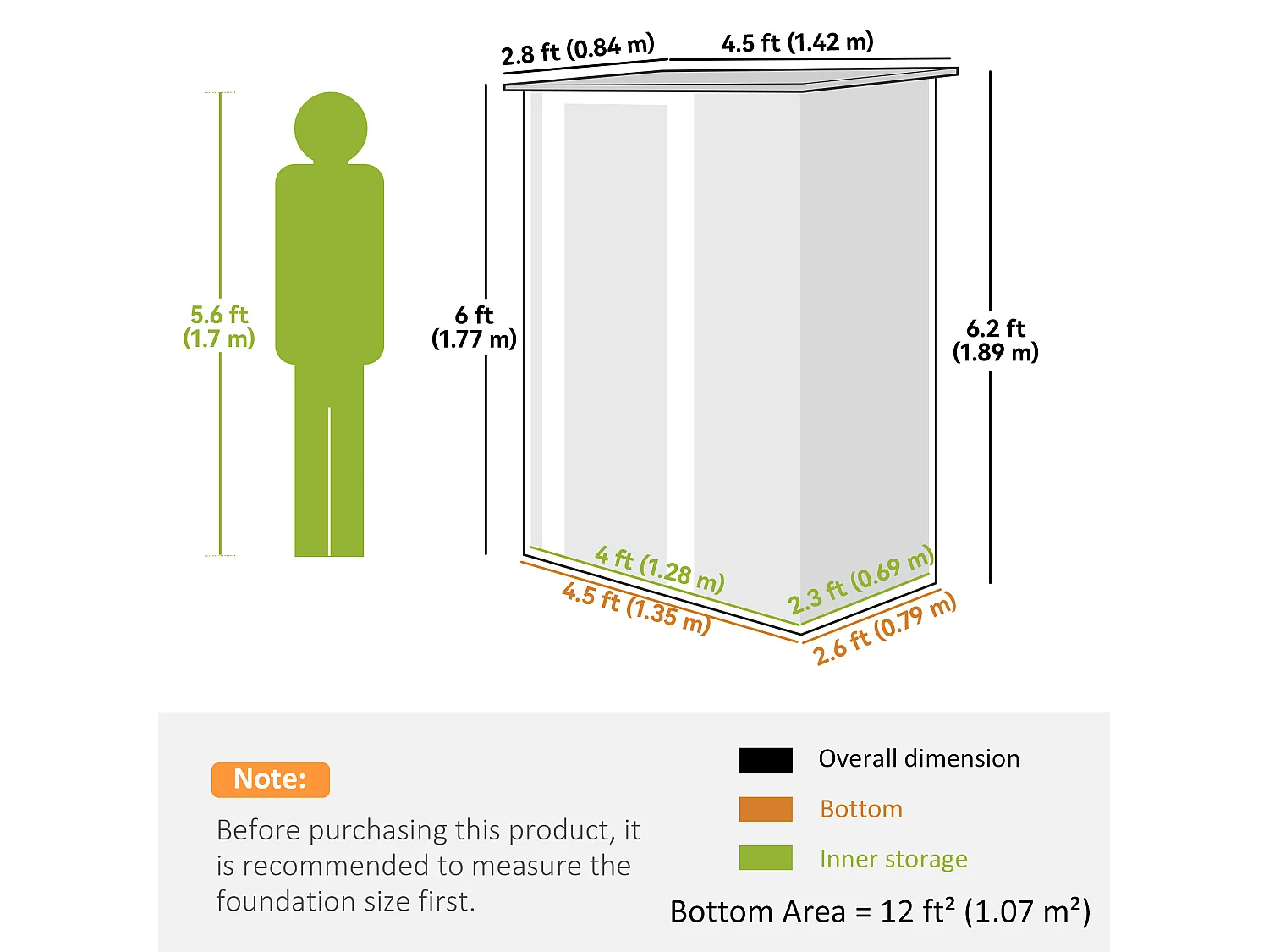 Casetta da giardino in lamiera d'acciaio con tetto inclinato marrone