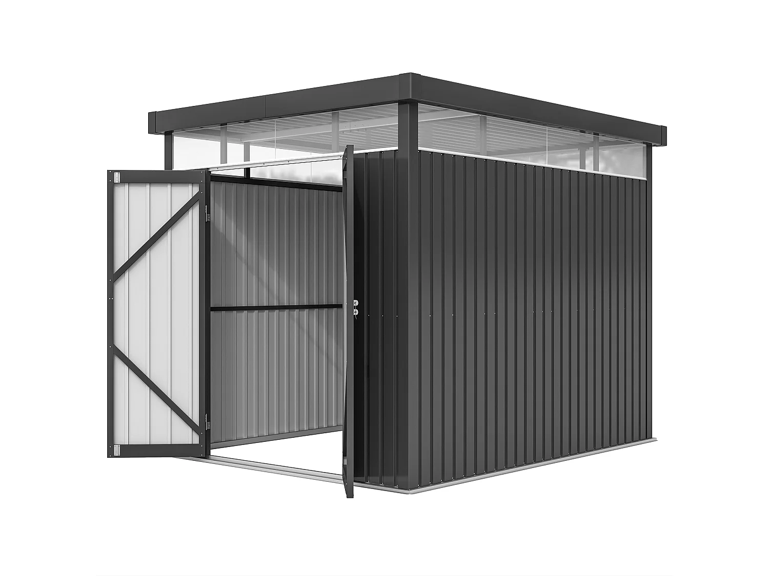 Casetta da giardino 4.9m² in acciaio zincato con fori di drenaggio
