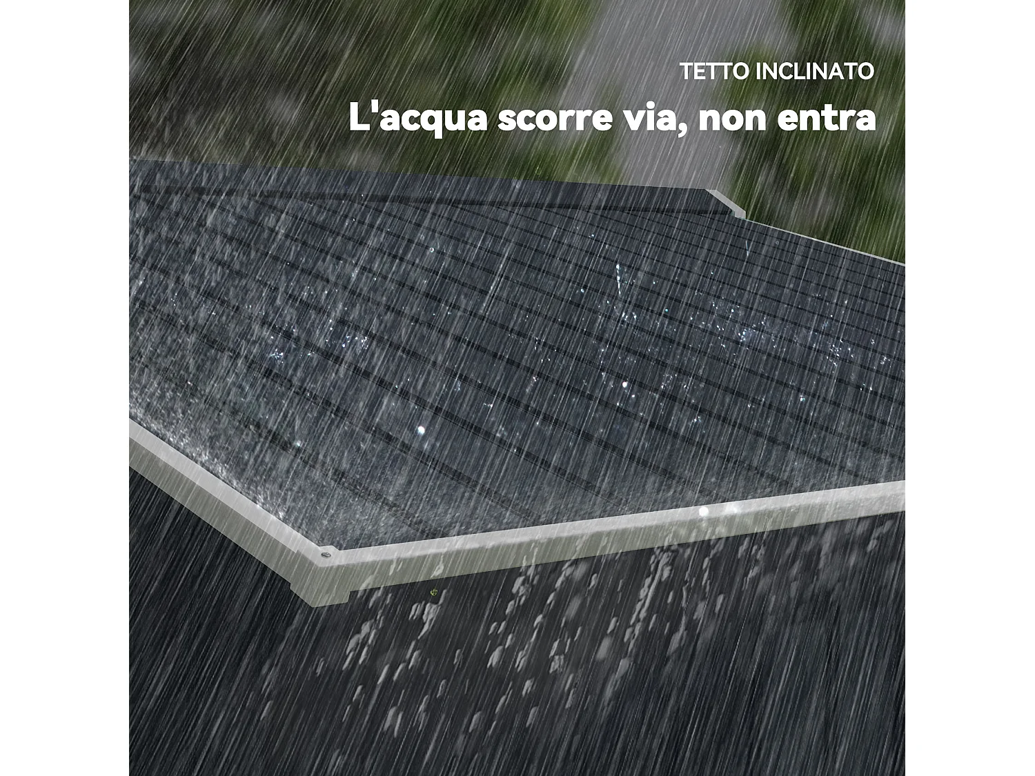 Casetta da giardino 277x195x192cm 2 porte 4 prese d'aria