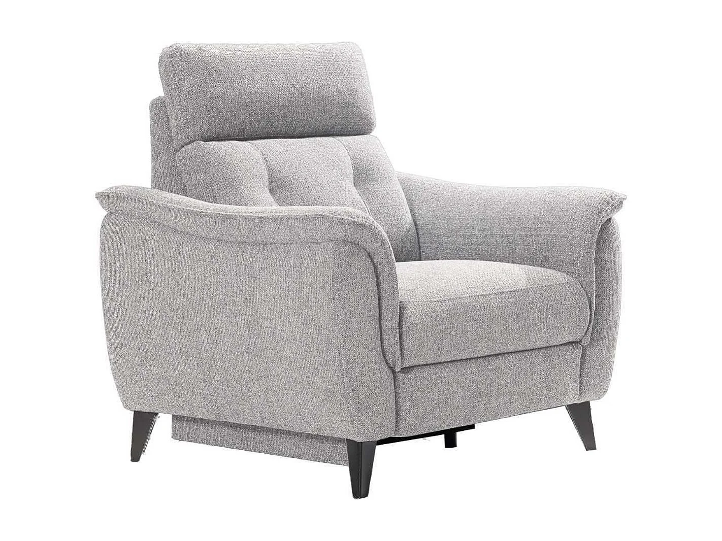 Fauteuil relax électrique tissu polyester gris galet - PLYM