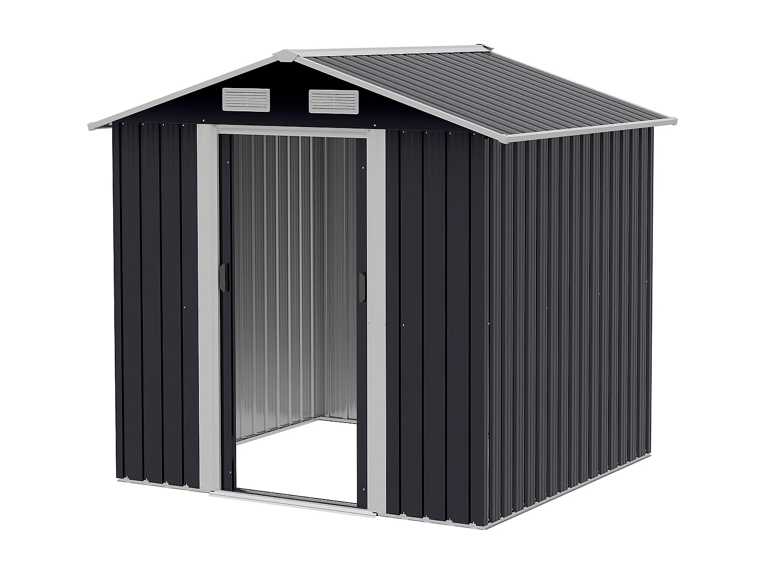 Capanno giardino 2x1.5x1.9m acciaio doppia porta scorrevole