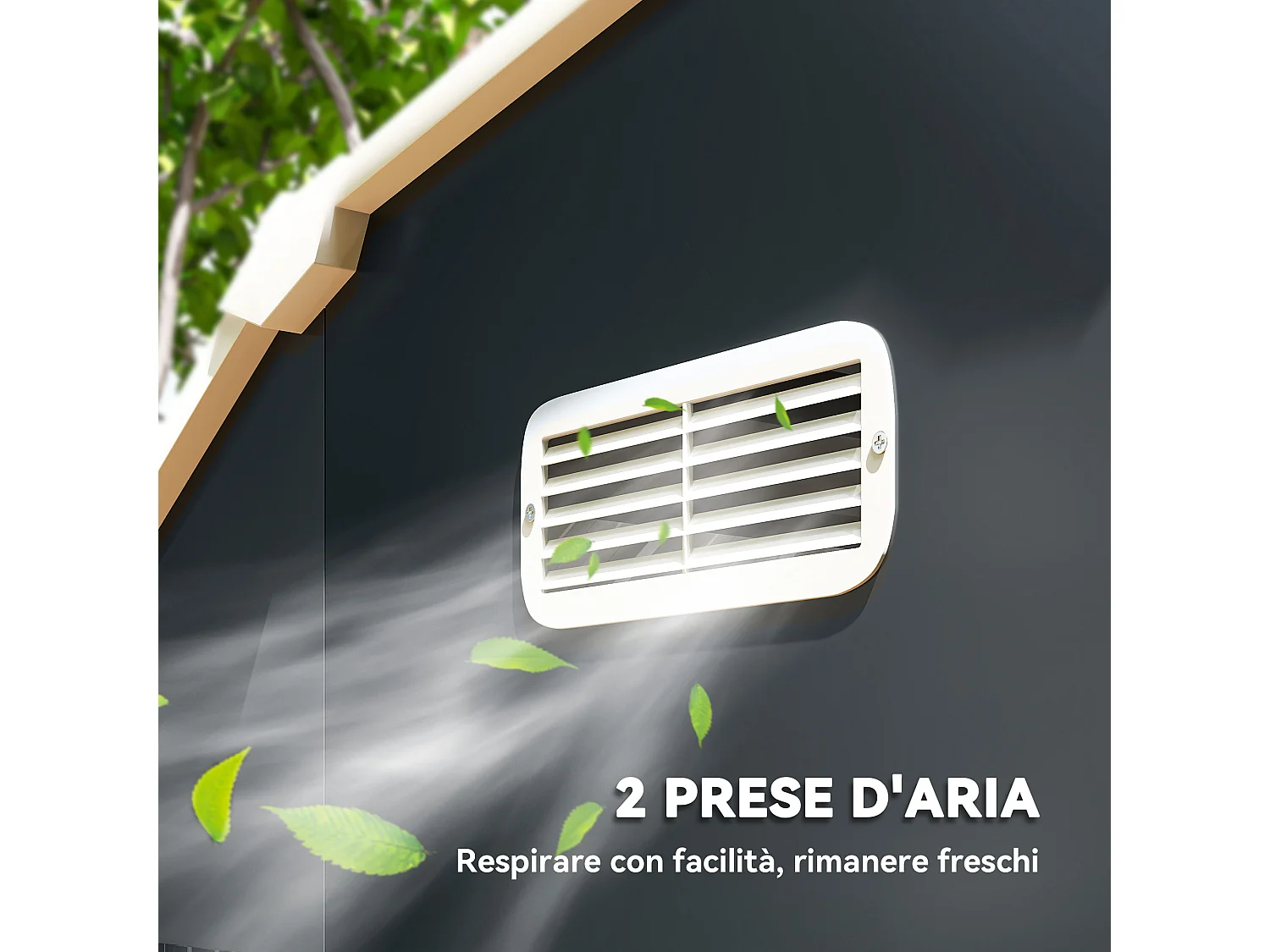 Capanno porta attrezzi con ripiani regolabili e 2 finestre grigio