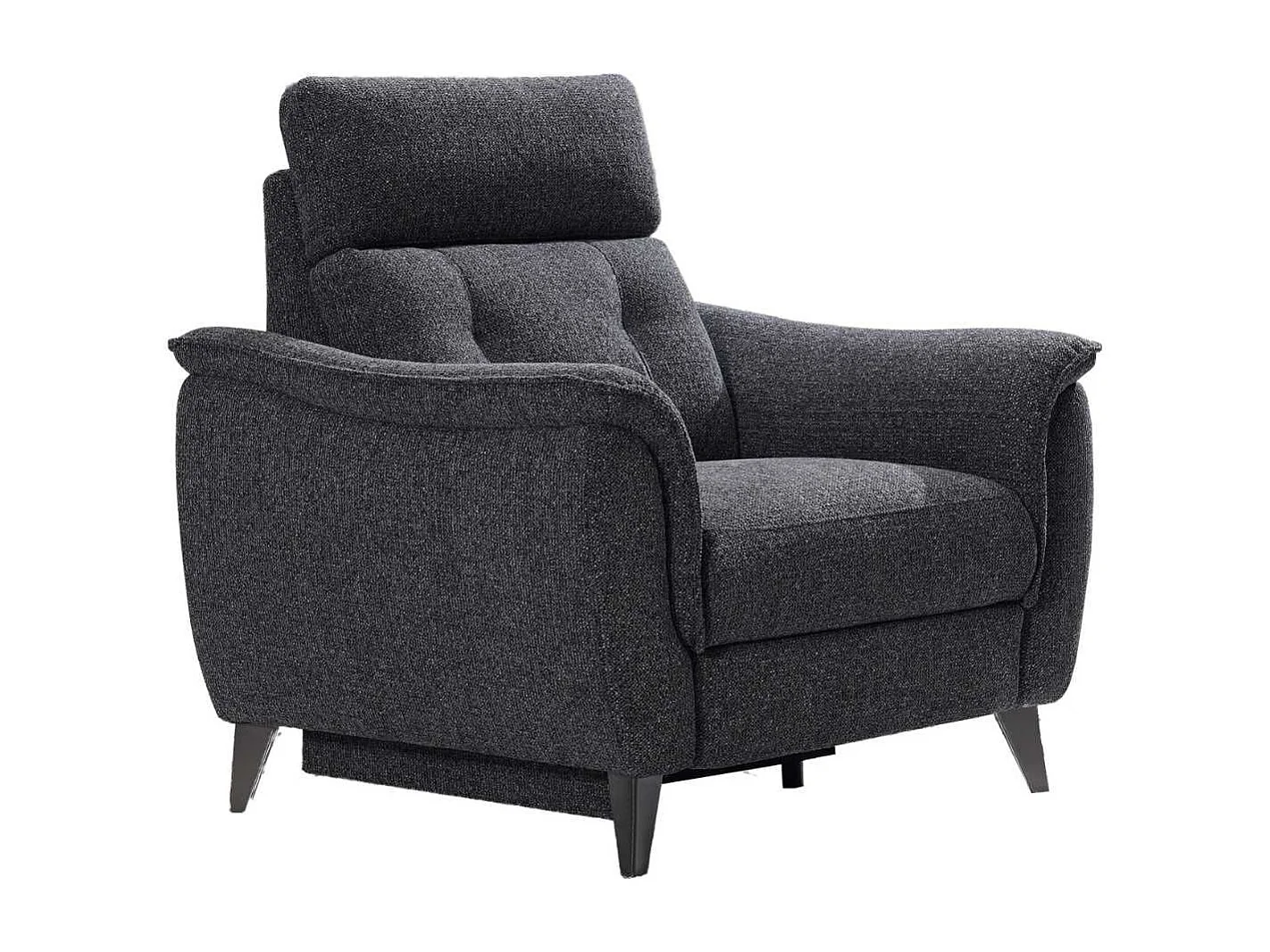 Fauteuil relax électrique tissu polyester gris carbone - PLYM