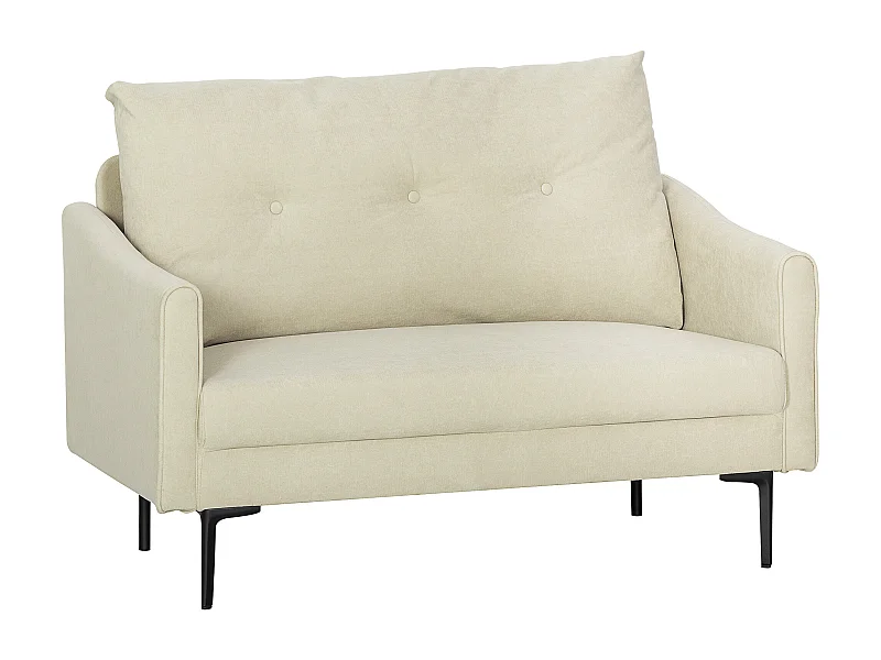 Divano 2 posti moderno con schienale trapuntato in velluto crema