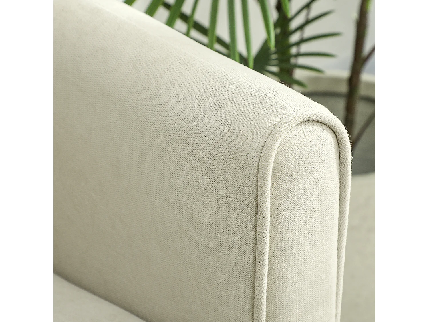 Divano 2 posti moderno con schienale trapuntato in velluto crema