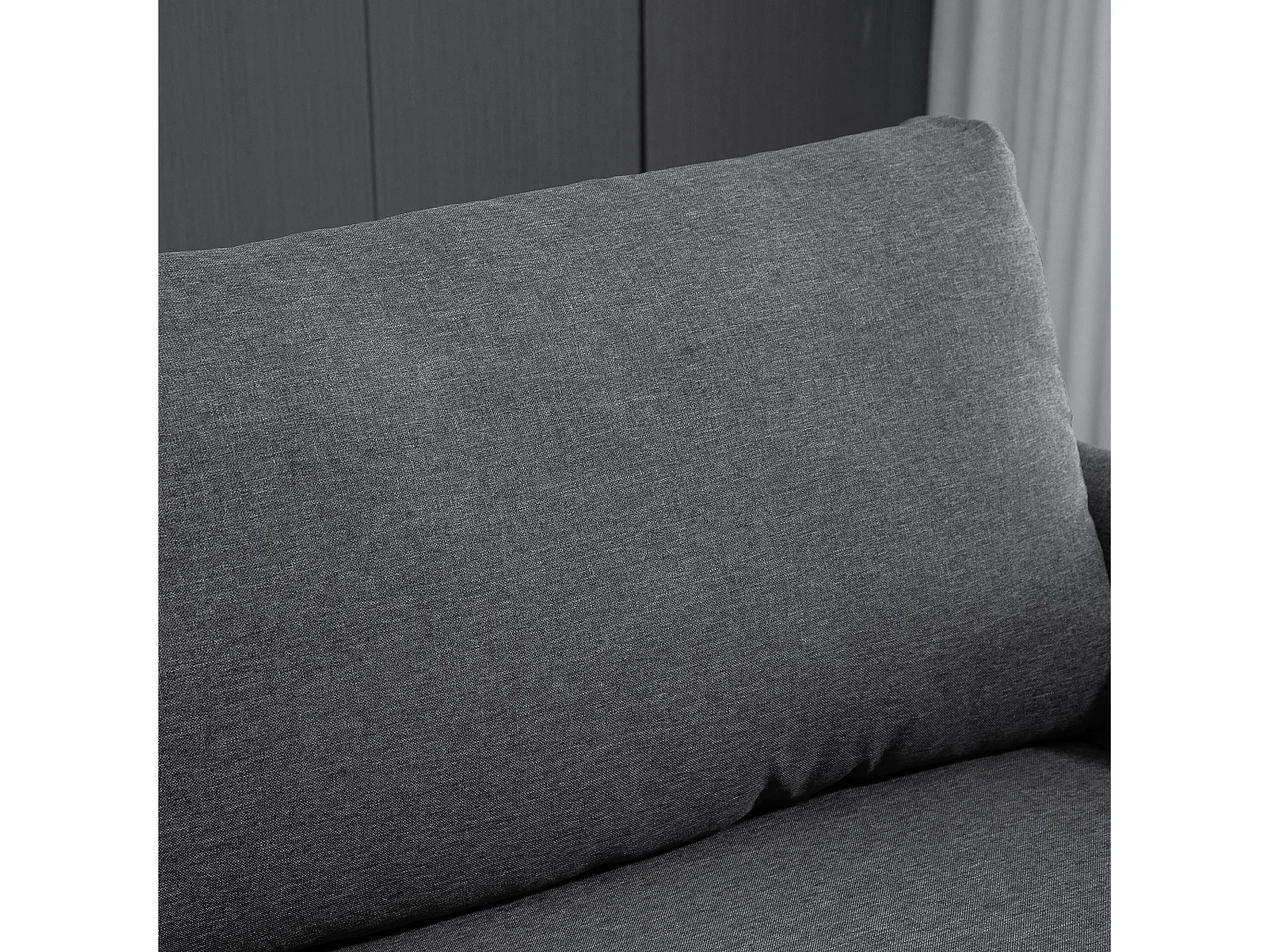 Divano 3 posti con seduta profonda e imbottitura spessa tessuto grigio