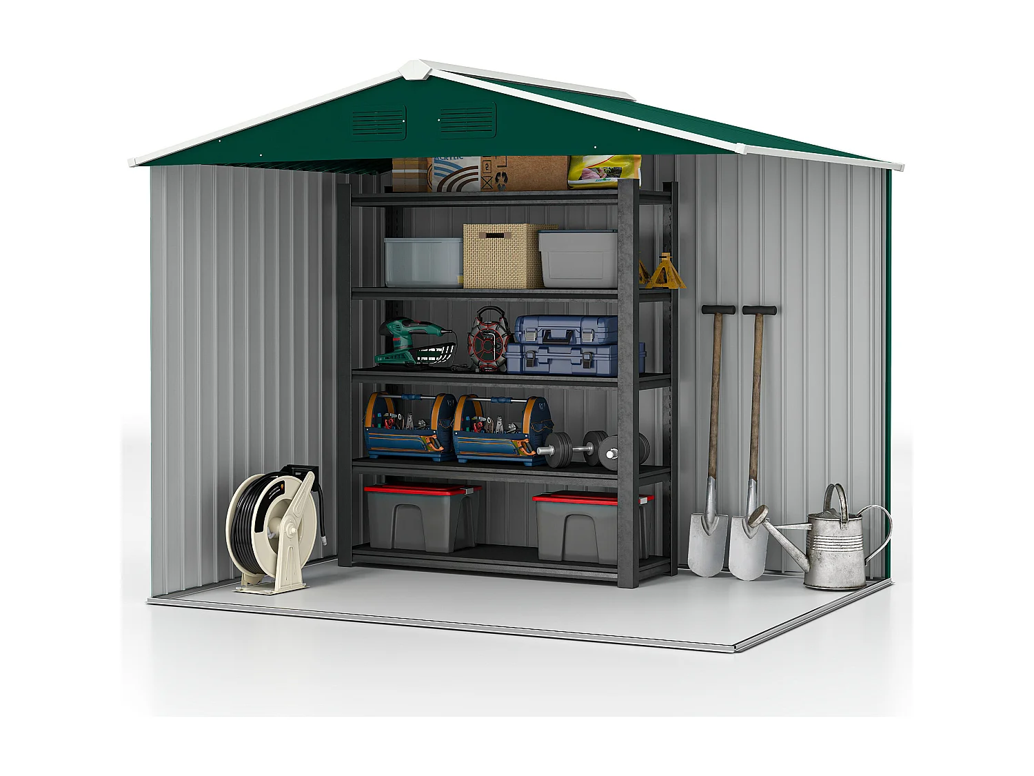 Casetta da giardino 3.6m² in acciaio zincato con prese d'Aria