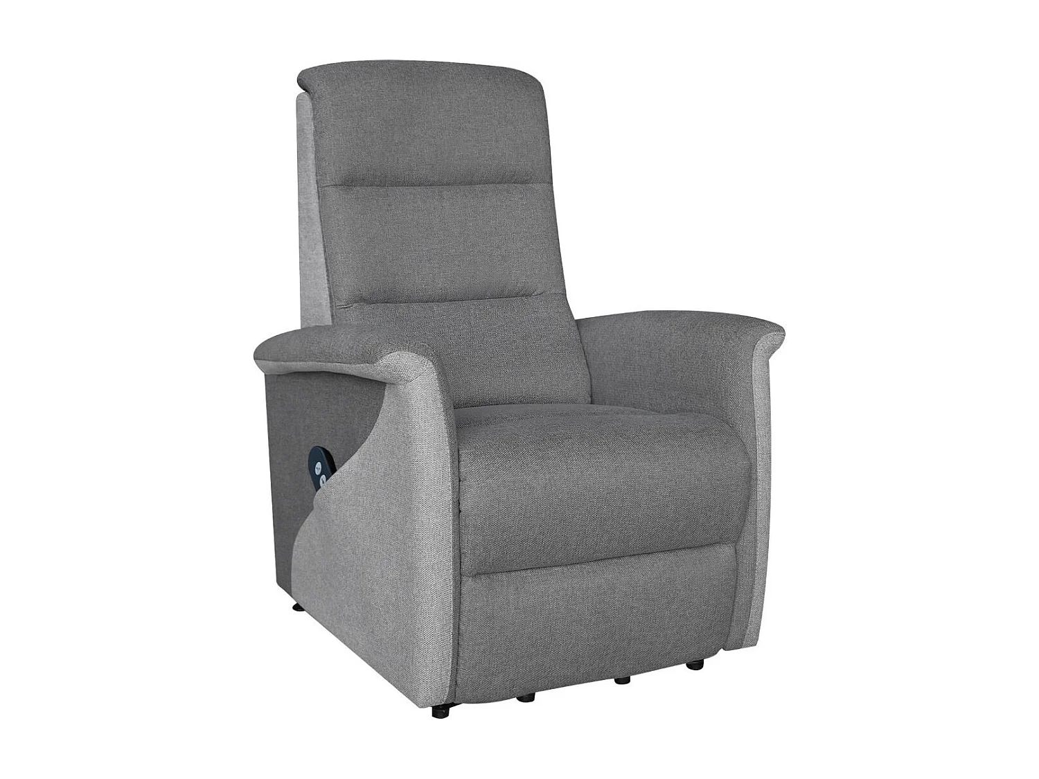 Fauteuil relax électrique releveur mono moteur tissu polyester gris foncé et gris clair  - MAGIX