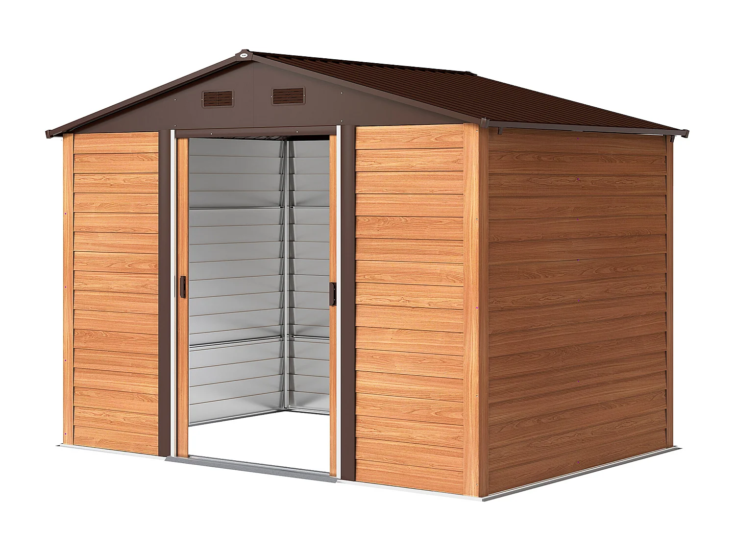 Casetta da giardino 4.84m² in acciaio zincato con fori di drenaggio prese d'aria
