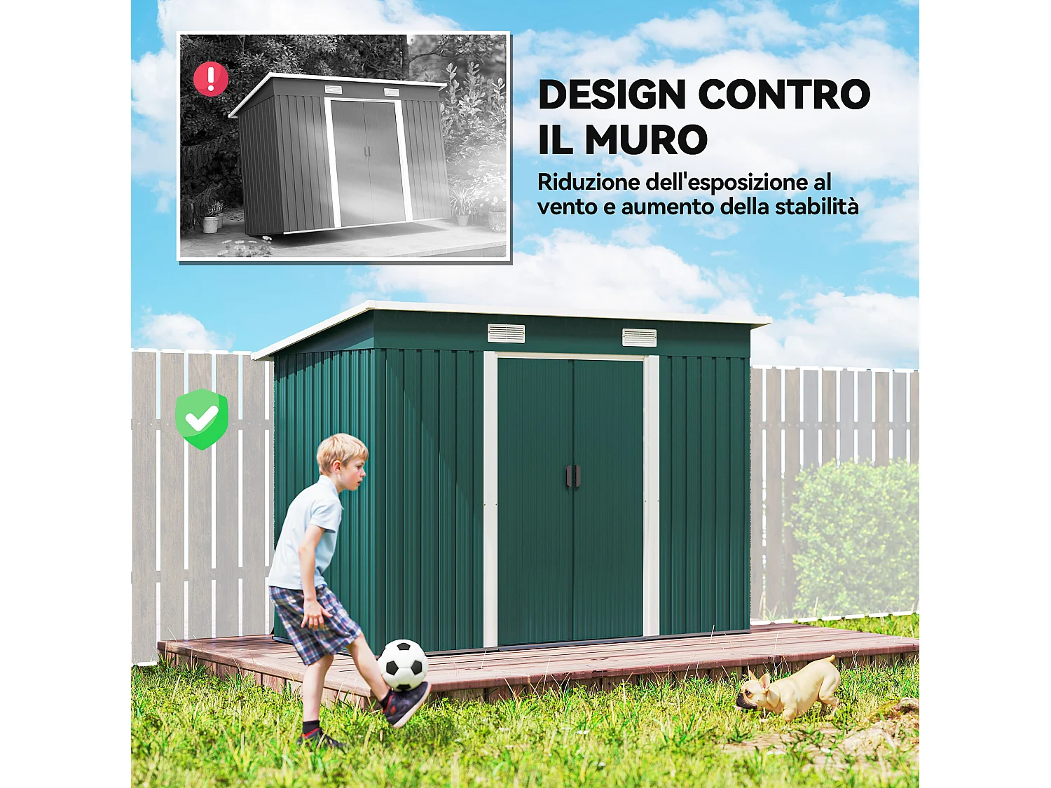 Casetta da giardino porta utensili in lamiera capanno da giardino in acciaio