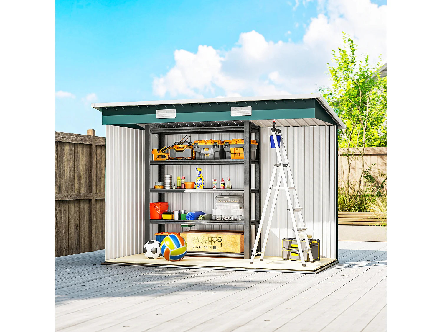 Casetta da giardino porta utensili in lamiera capanno da giardino in acciaio