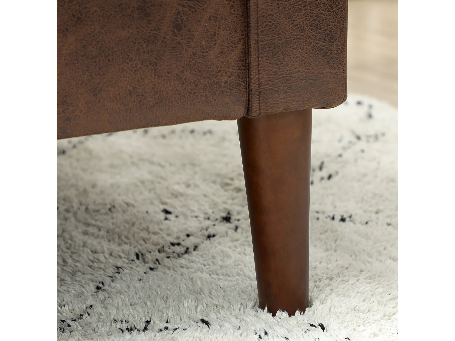 Divano 2 posti moderno in tessuto effetto pelle traspirante marrone