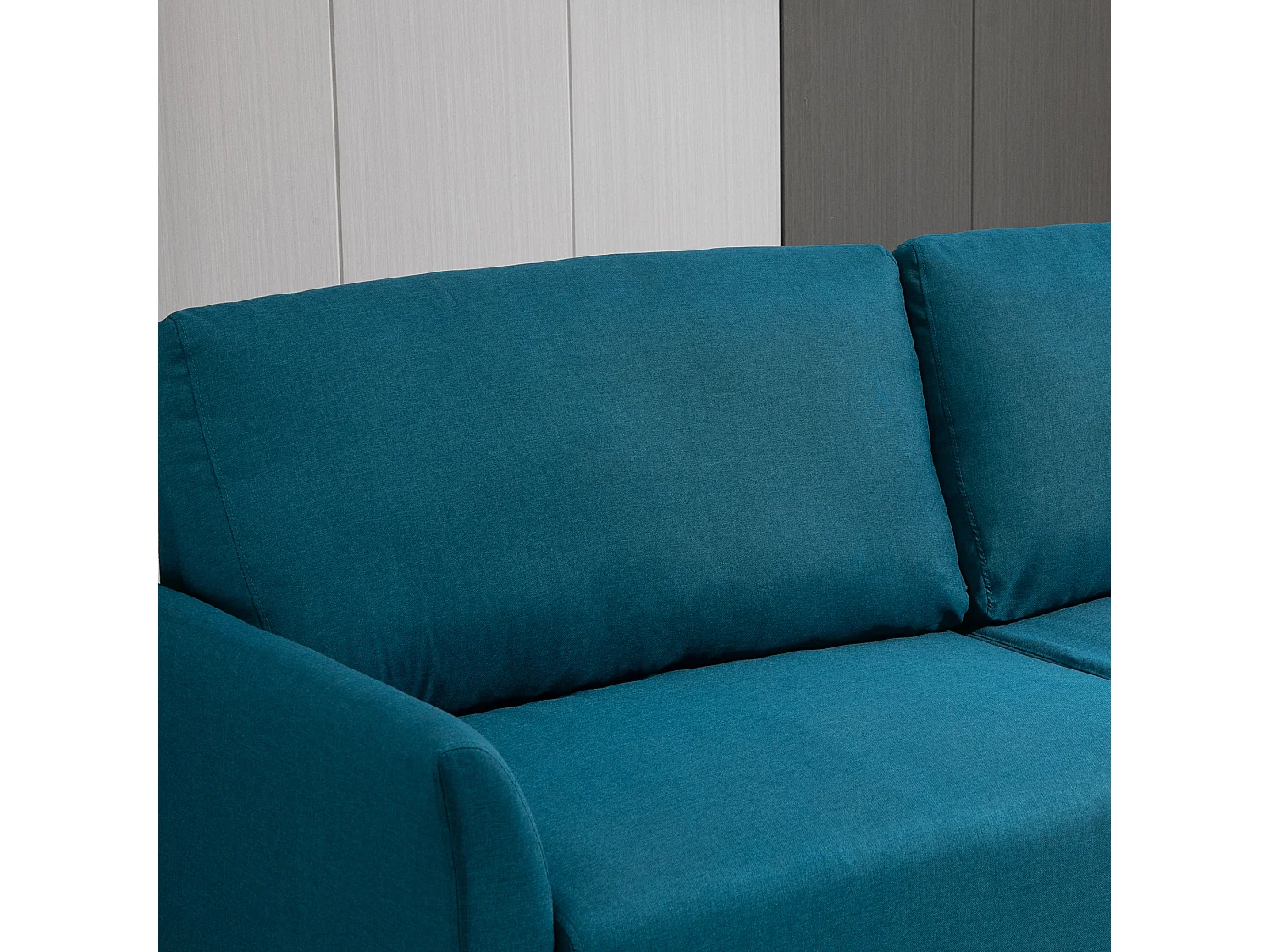 Divano 3 posti con seduta profonda e imbottitura spessa in tessuto blu