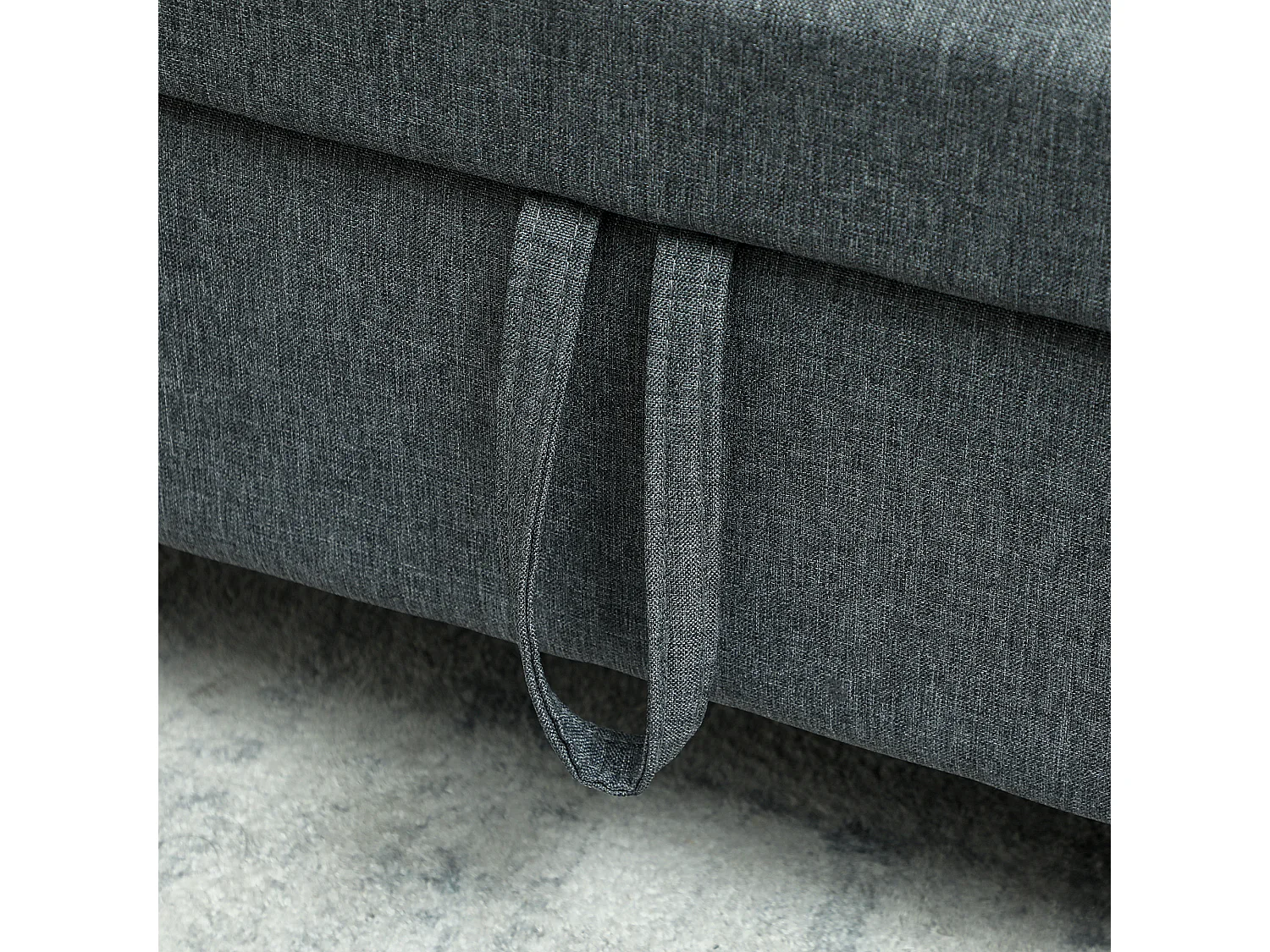 Divano 2 posti con area portaoggetti tasche laterali e cuscini grigio