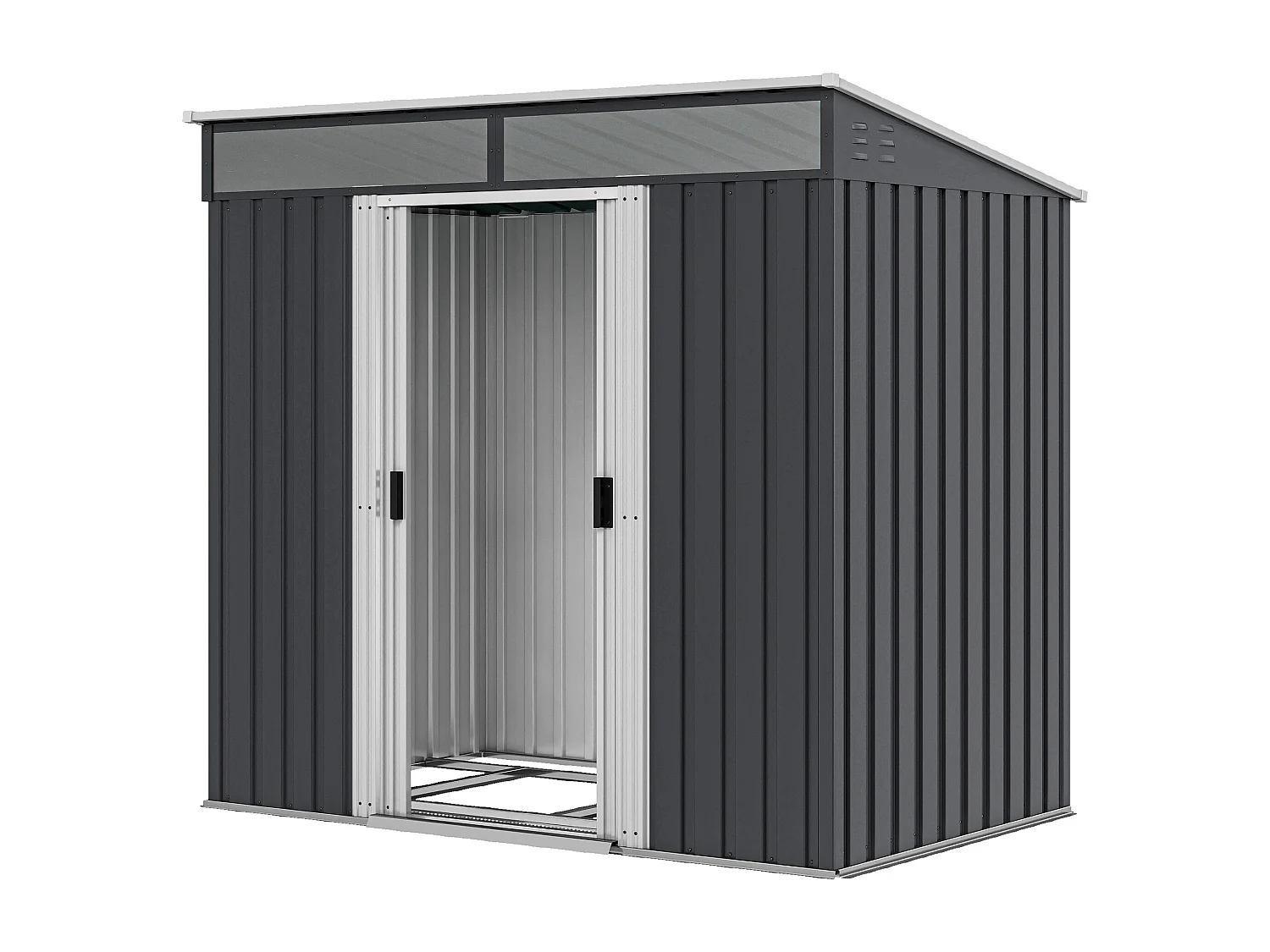 Casetta da giardino porta attrezzi in acciaio 1.2x2x1.8m con base