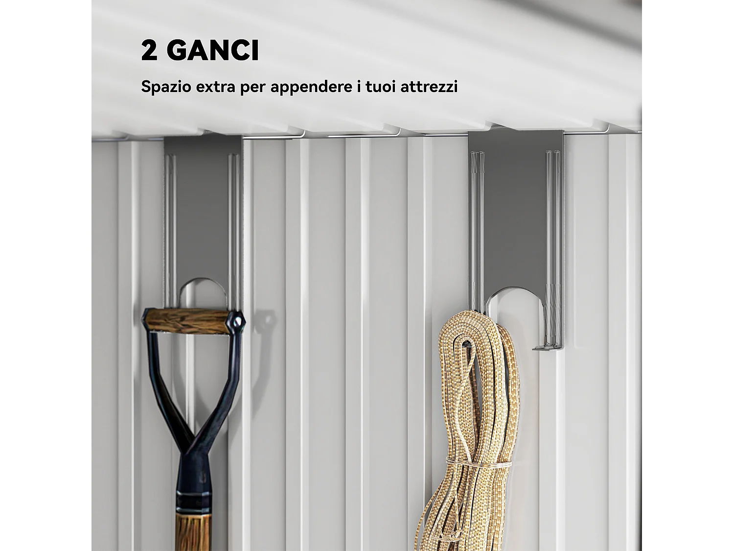 Casetta da giardino porta attrezzi in acciaio 1.2x2x1.8m con base