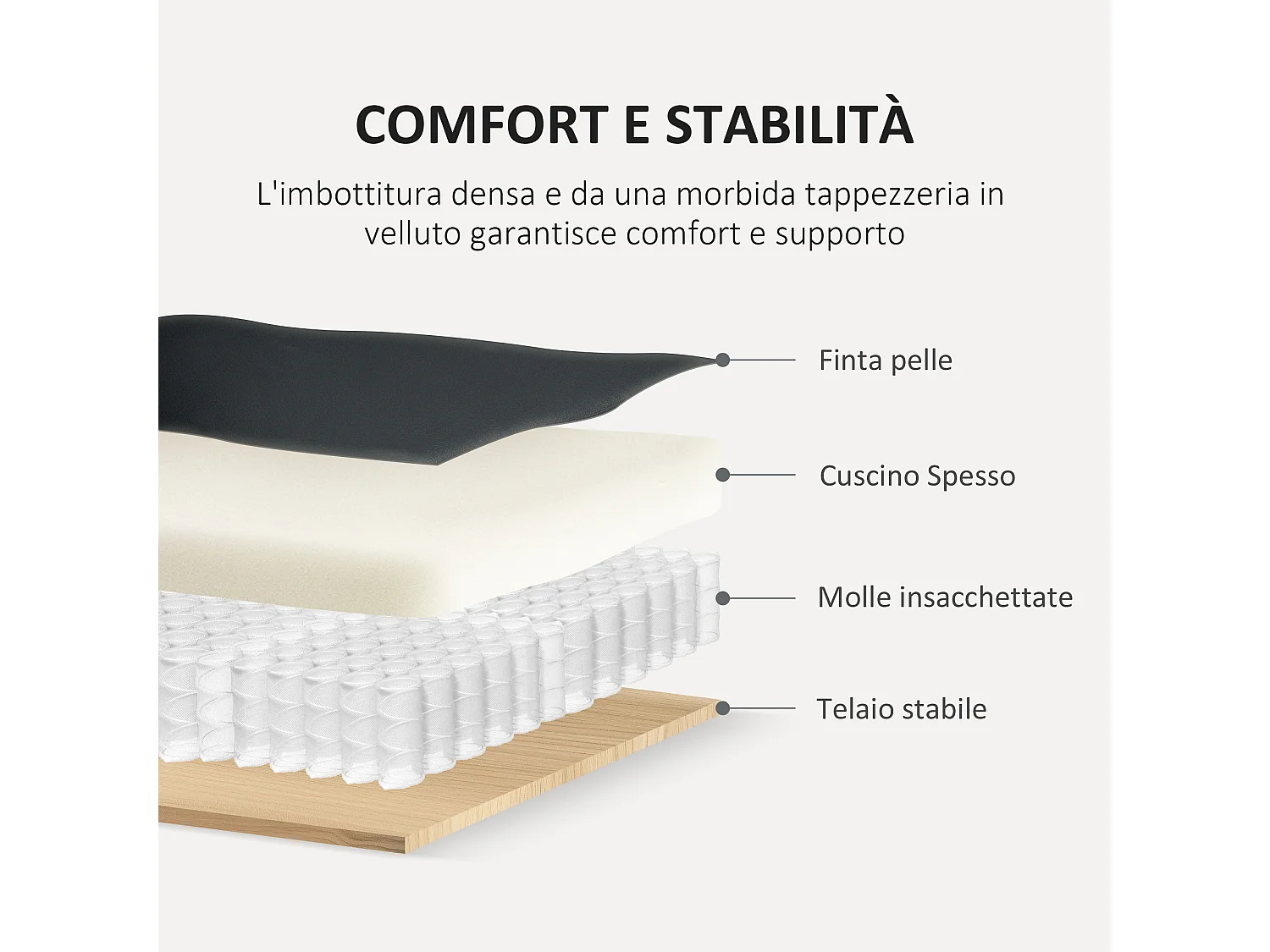 Divano 3 posti stile chesterfield trapuntato in finta pelle nero