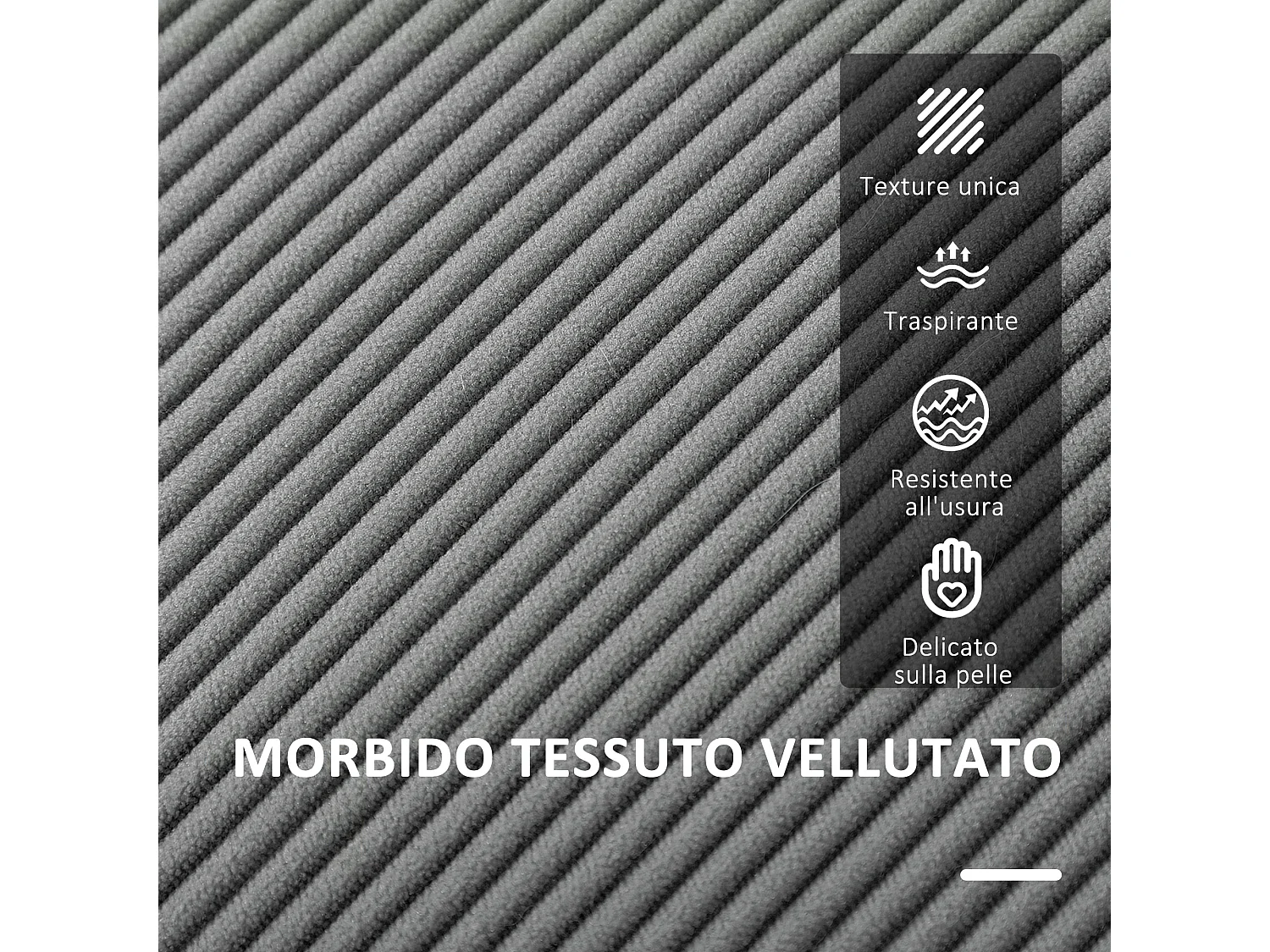 Divano 2 posti imbottito con spazio portaoggetti e 2 cuscini grigio