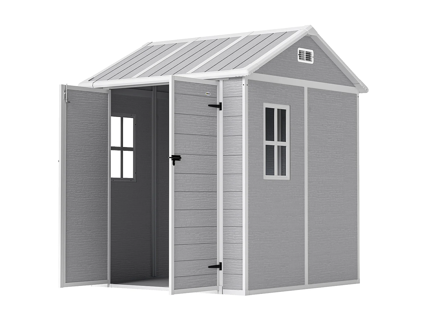 Casetta da giardino porta attrezzi in finitura effetto legno graffiato con pavimento