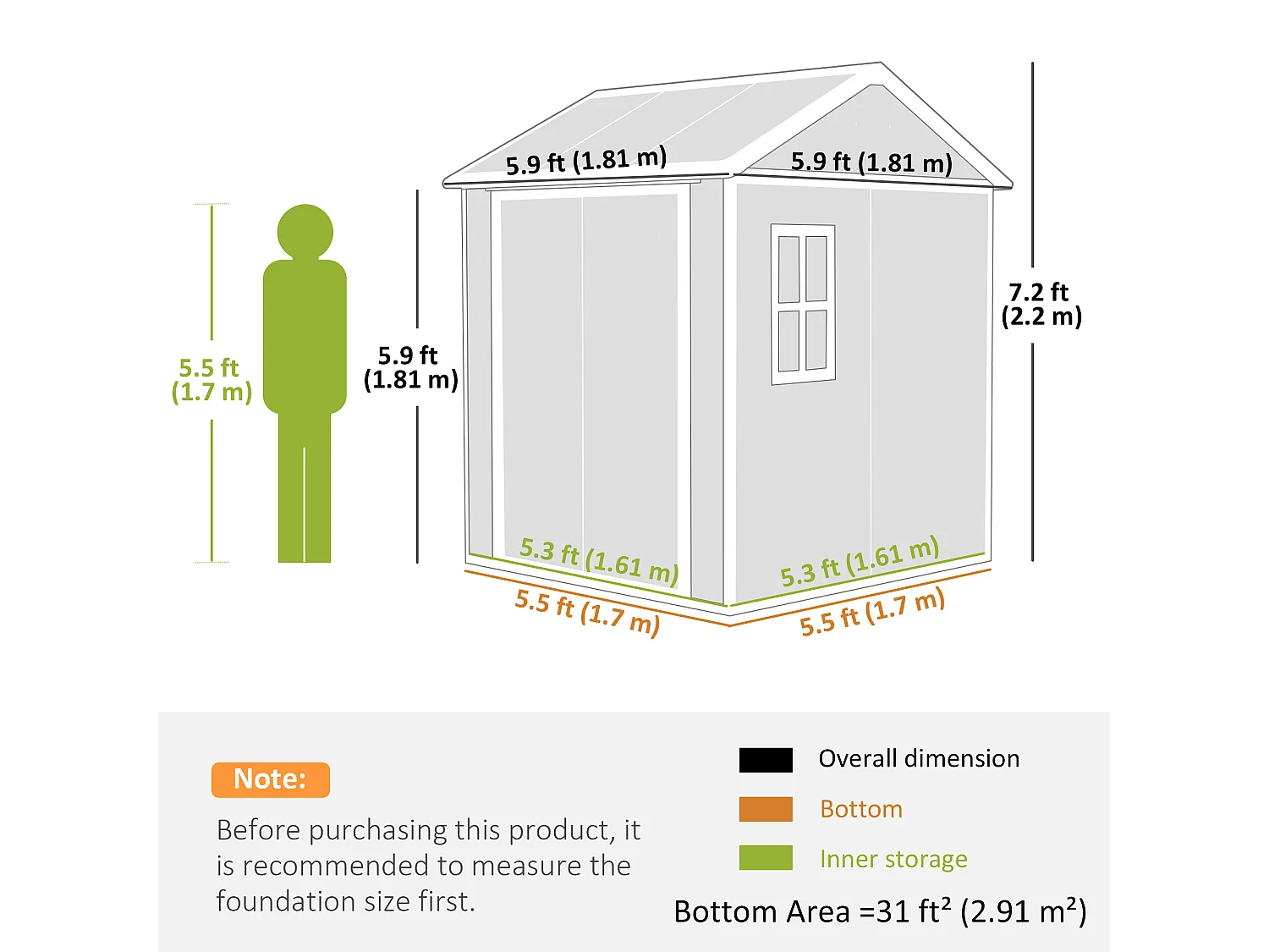 Casetta da giardino porta attrezzi in finitura effetto legno graffiato con pavimento