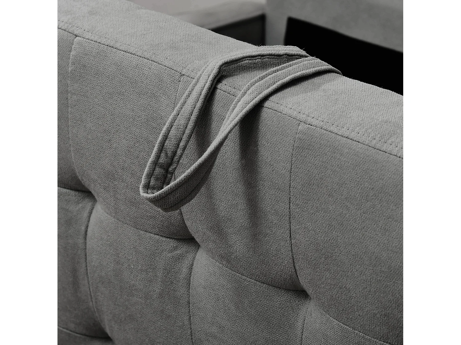 Divano 3 posti moderno con vano contenitore in tessuto grigio