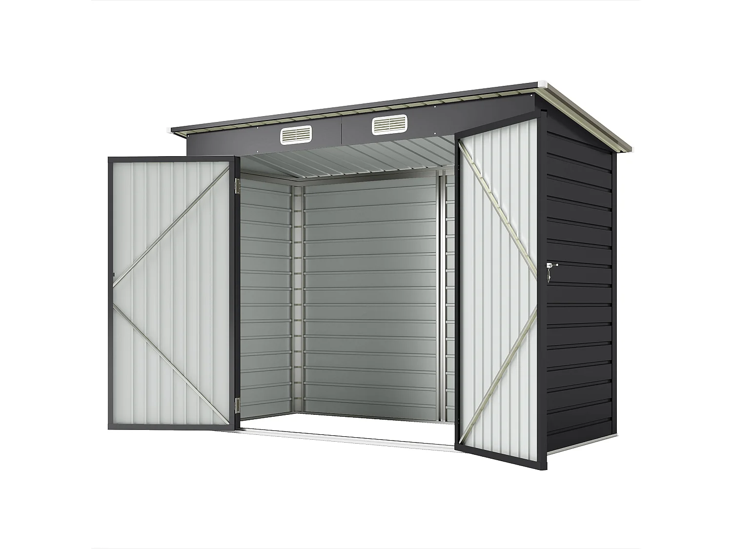 Capanno porta attrezzi con chiavistello grigio