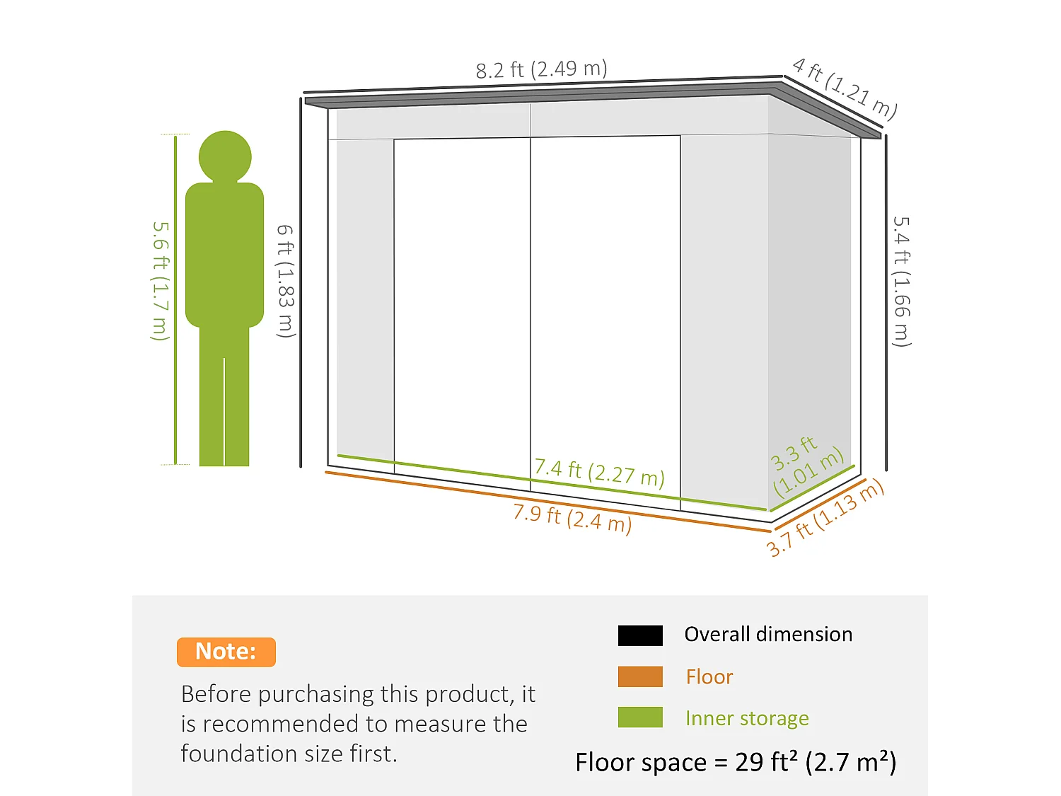 Capanno porta attrezzi con chiavistello grigio