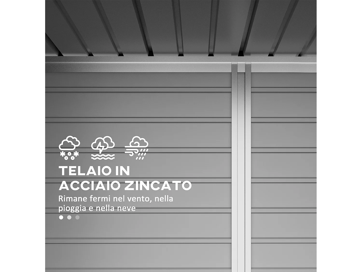 Capanno porta attrezzi con chiavistello grigio