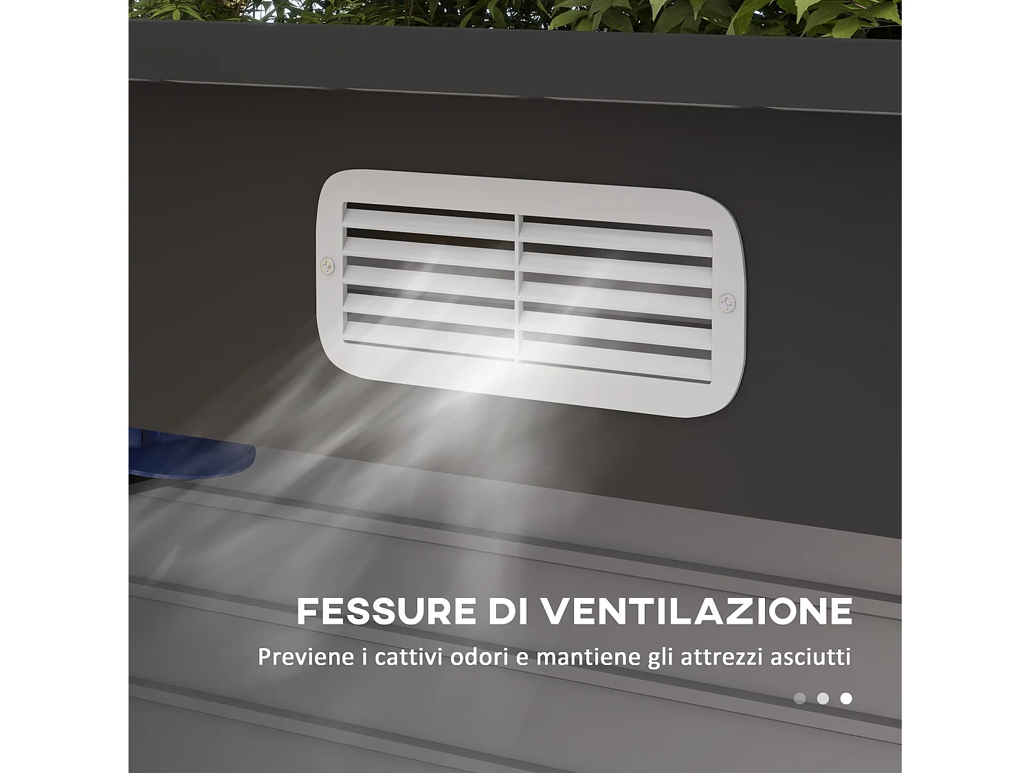 Capanno porta attrezzi con chiavistello grigio